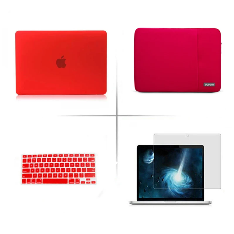 4 в 1 новый жесткий чехол + для клавиатуры сумка Apple macbook Air 11 13 3 Pro Retina Touch bar 12 15