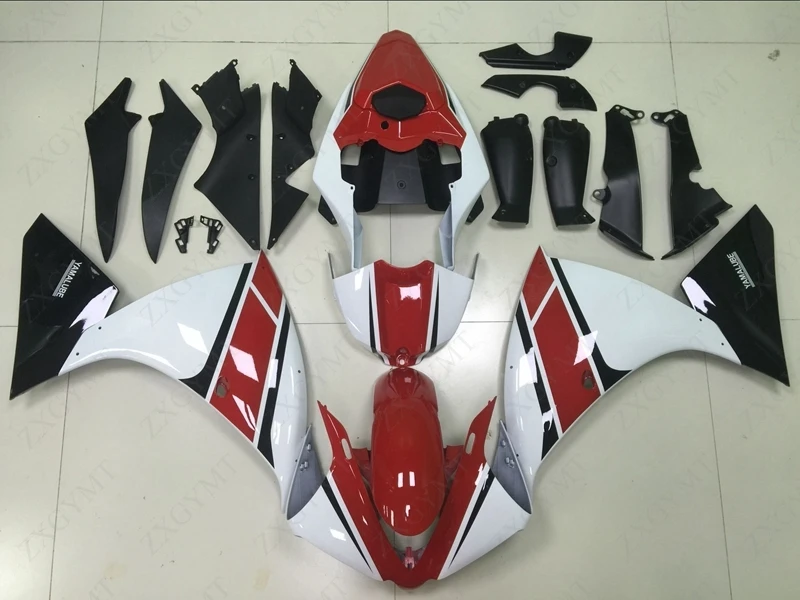 Обтекатель YZFR1 2012 - 2014 Красный Белый Черный пластик Обтекатели YZF R1 13 14 Пластиковые