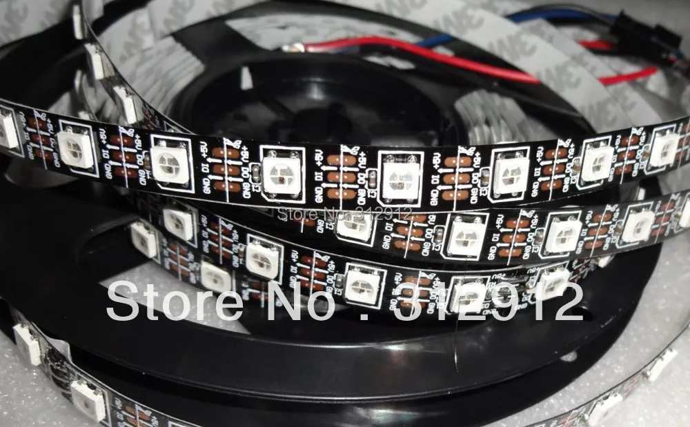 4m DC5V WS2812B BLACK PCB led pixel srip не водонепроницаемый 60 шт. WS2812B/M с пикселями | Лампы и