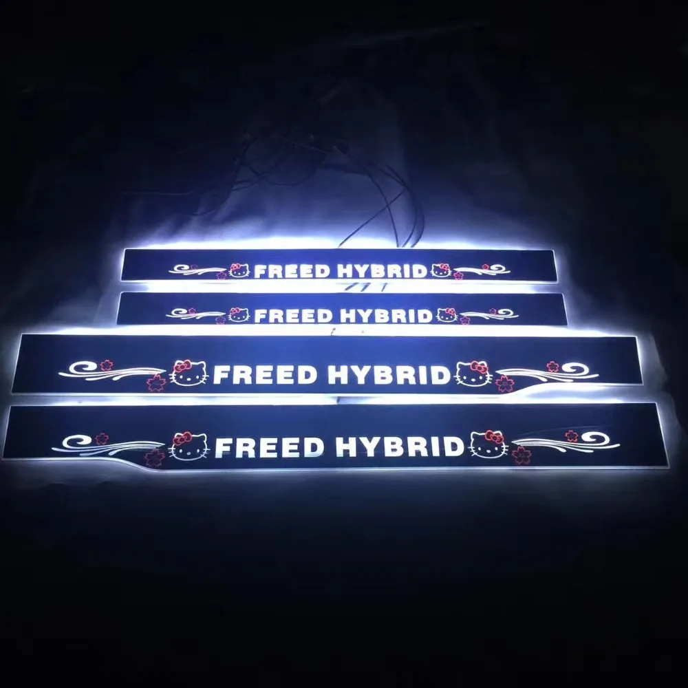 custom made birthday day special gift car styling moving acrylic LED scuff plate door sill covers for toyota innova | Автомобили и