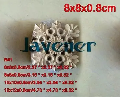 N41 -8x8x0 8 см деревянная резная длинная квадратная аппликация Цветочная рамка