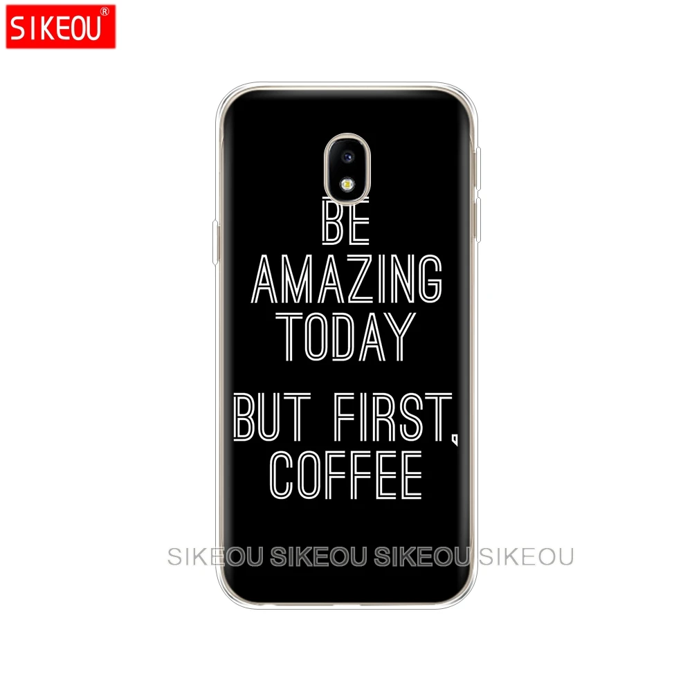 silicone cover phone case for Samsung Galaxy J3 J5 J7 2017 J330 J530 J730 PRO j2 2018 Ok But First Coffee | Мобильные телефоны и