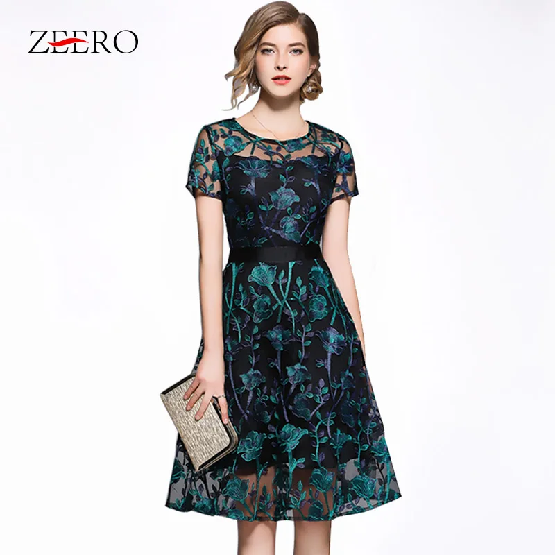 Женское винтажное платье с вышивкой элегантное облегающее коротким рукавом