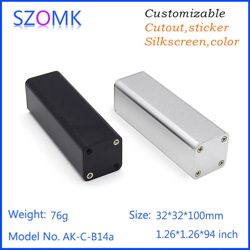 1 шт. алюминиевая Экструзионная коробка для ПП 32*32*100 мм|enclosures for electronics|enclosure diyenclosure