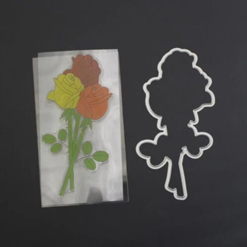 

SCD468 Flower Metal Cutting Dies For Scrapbooking Stencils DIY Album Cards Decoration Embossing Folder Die Cuts Clear Stamps
