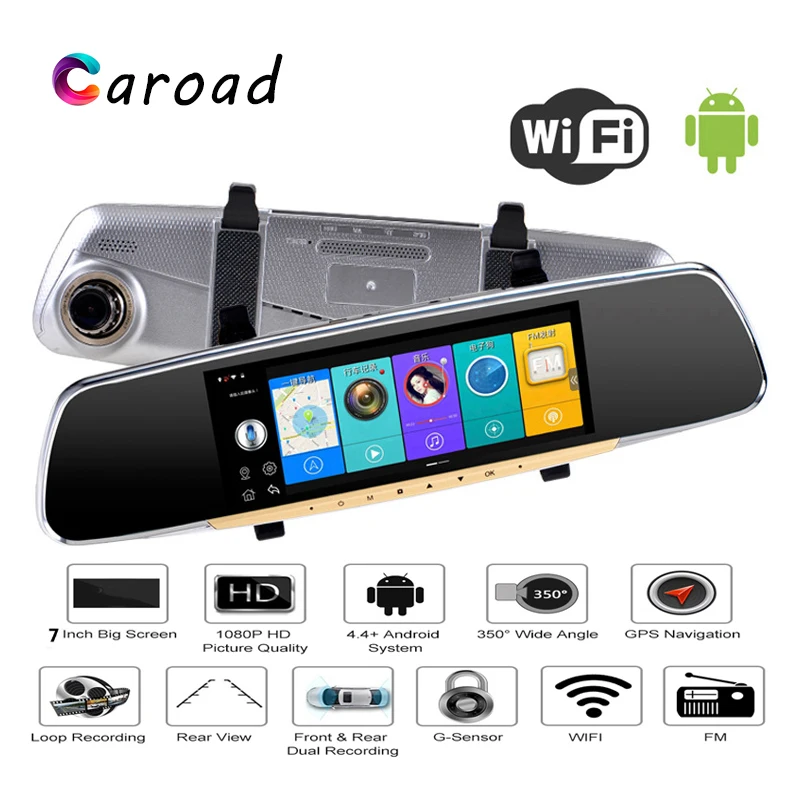 Caroad Allwinner Автомобильный dvr 7 &quotдюймов ADAS сенсорный экран Dash Cam зеркало заднего