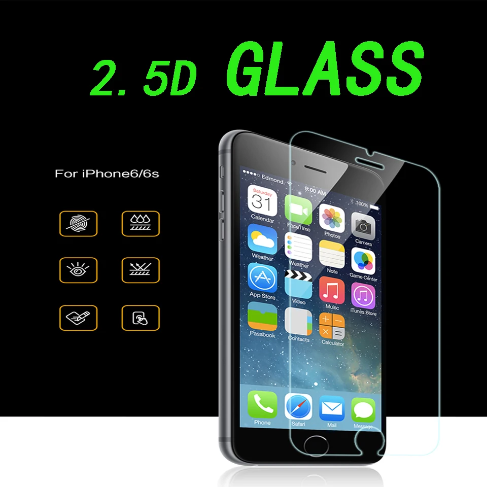 Стекло для iphone 5S закаленное защитное стекло 5 6 5c se 6s 7 8 plus X Пленка чехол 9h|Защитные