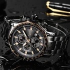 Часы наручные LIGE мужские кварцевые, брендовые роскошные спортивные водонепроницаемые в стиле милитари, с хронографом, 2019
