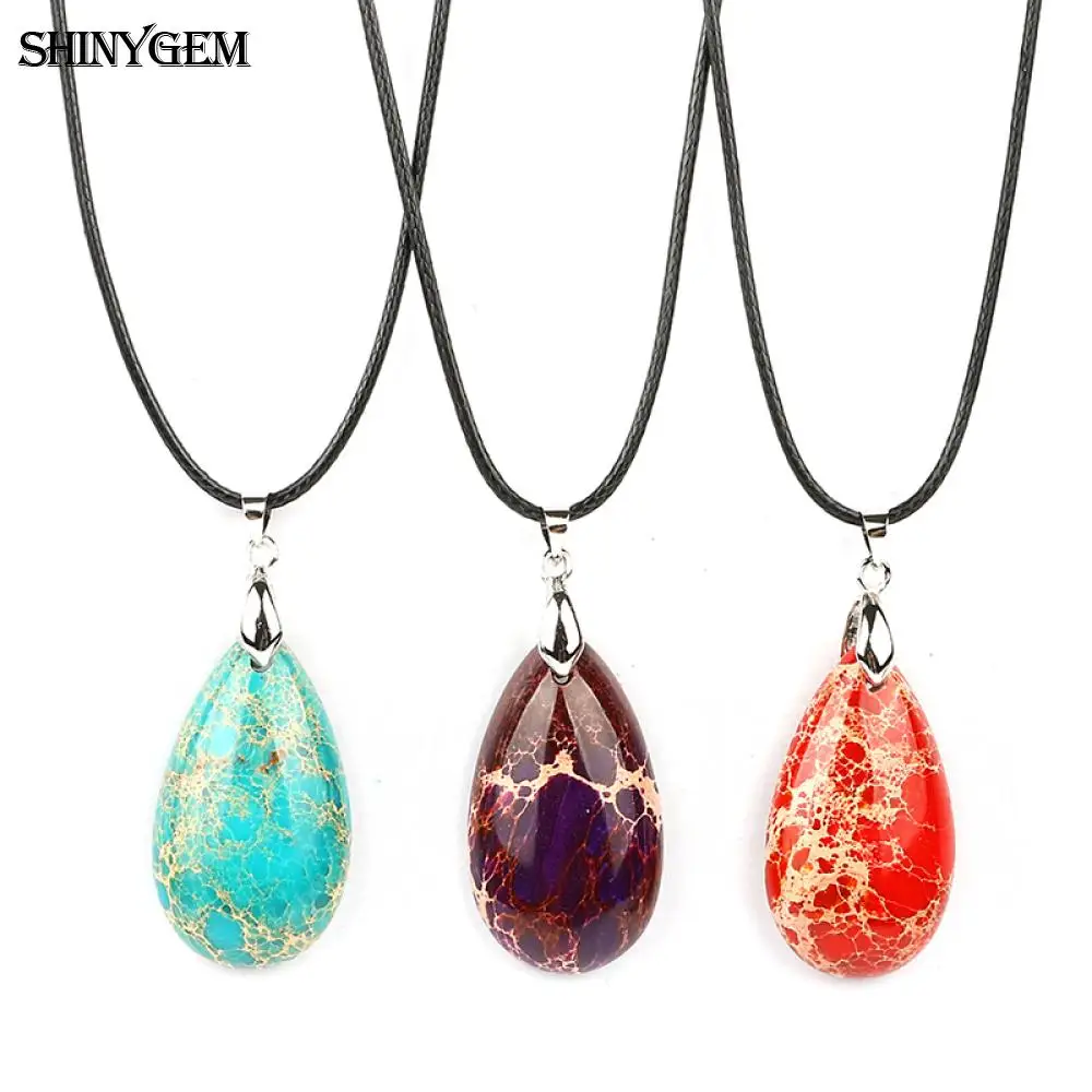 Ожерелье ShinyGem Трендовое ожерелье с подвеской в виде морских осадочных яшмеров