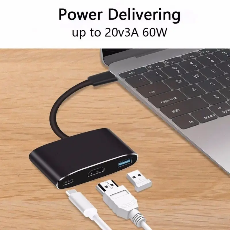 Basix Usb C концентратор USB к Hdmi 4k адаптер 3 0 Type PD зарядное устройство для Macbook Pro Google