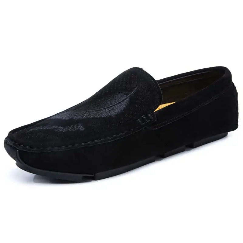Mocassin homme de Lux; повседневные лоферы; Мужская обувь; дышащая обувь; модная мужская обувь; слипоны; мужские лоферы размера плюс 11; черный цвет - Цвет: Wandai-8807L-Black