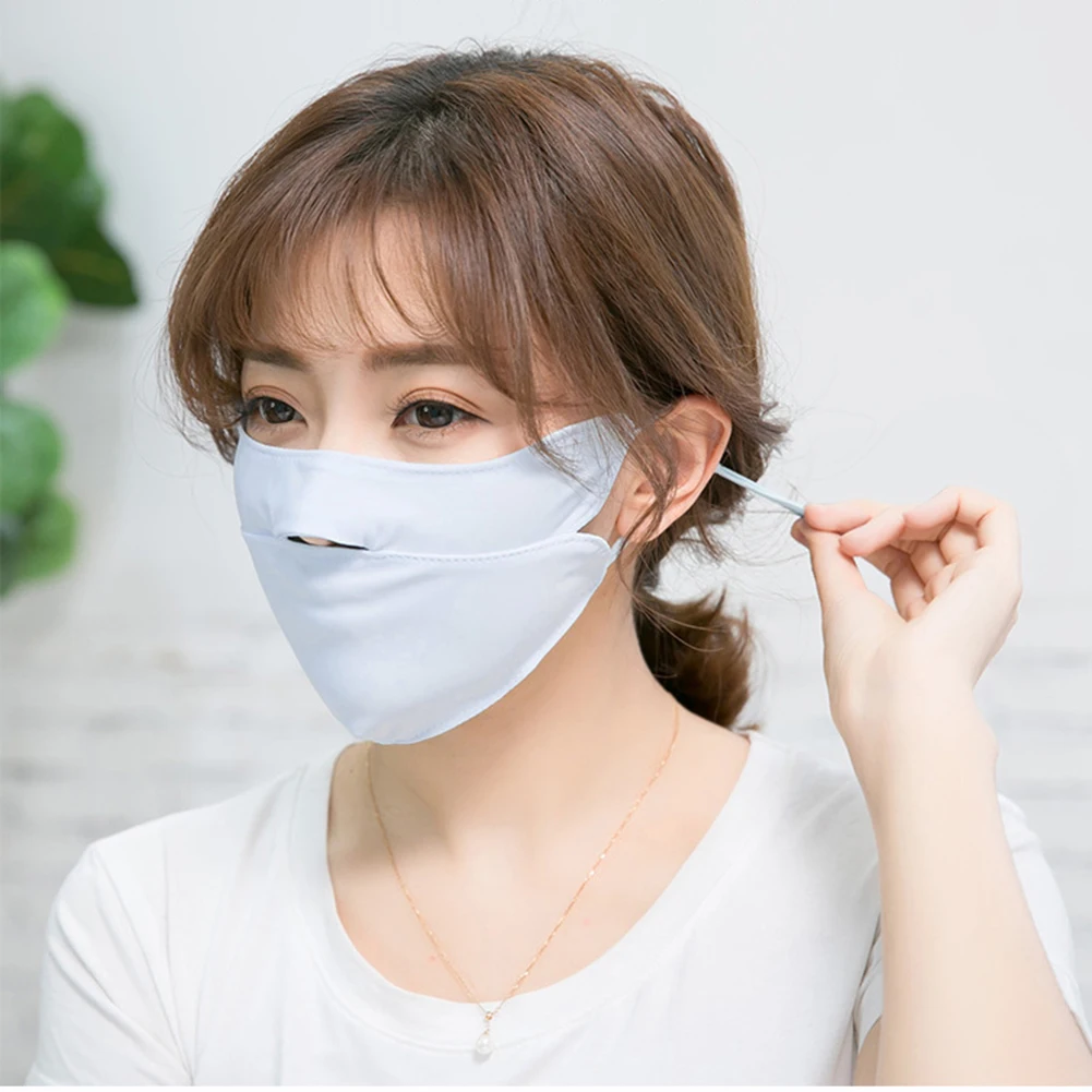 Sweet Candy Color Mask Windproof Adjustable Mouth Unisex Breathable Summer Ice Silk Thin Sunscreen Open Nose Masks | Аксессуары для