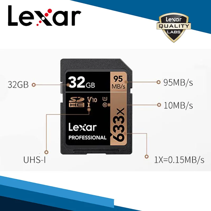 Карта Lexar с кармашком для карт 633x UHS I V30 U3 C10 SD SDXC карта памяти 512 ГБ 256 128 Гб 64 32 и