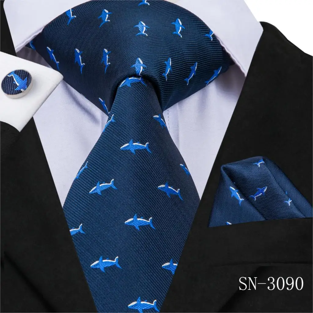 SN-3090 Hi-Tie Галстуки для мужчин шелк синий цветочный Gravatas галстуки карманные Квадратные запонки набор Мужская Свадебная деловая вечеринка галстук SN-3067 - Цвет: SN-3090