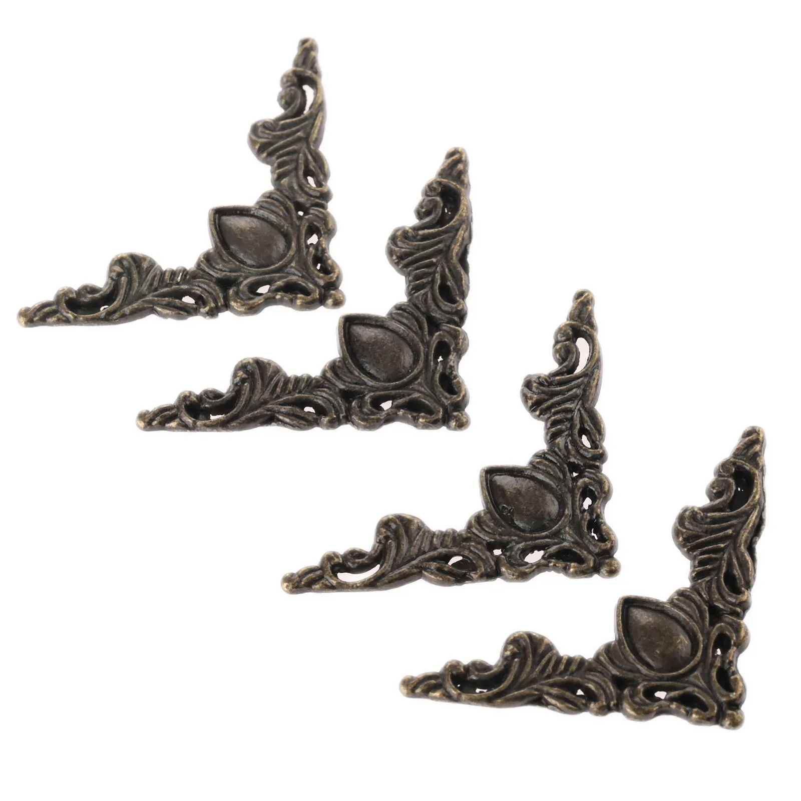 Мебельная фурнитура 4 шт. античный угловой кронштейн Подарочная коробка для