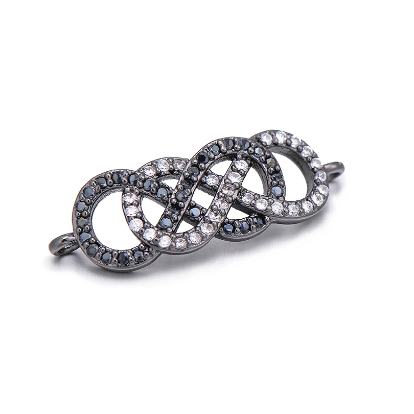 Pipitree Уникальные Белые и черные циркониевые Подвески Yin Yang Double Infinity подходящие для