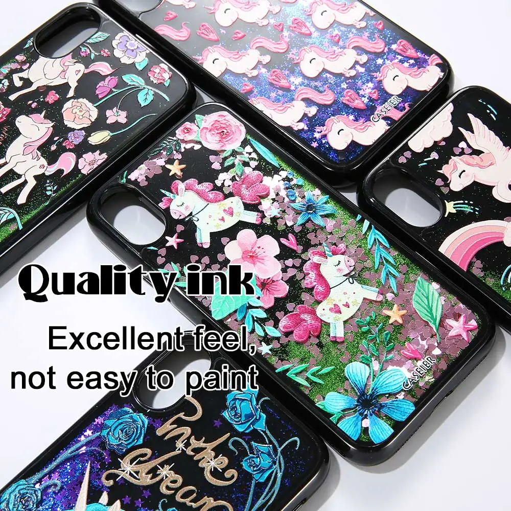 CASEIER 3D единорог зыбучий песок чехол для iPhone 6 6s Plus Чехлы блестящий X роскошные