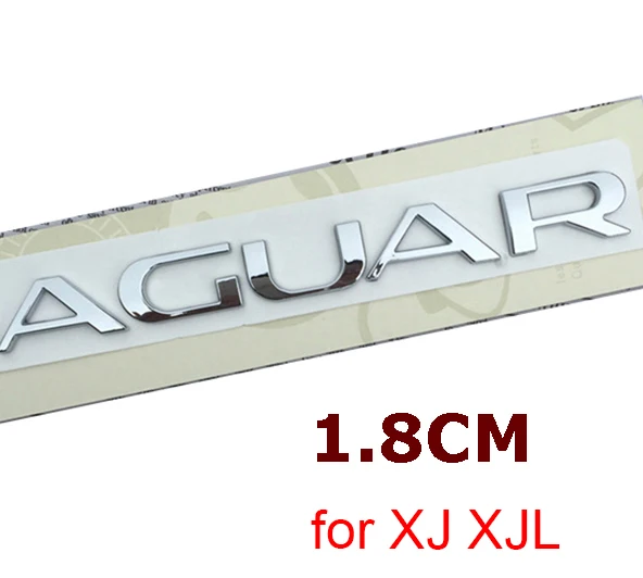J A G U A R 18mm Эмблема с буквами для значка Jaguar V6 V8 AWD 3,0 5,0 XF XJL крыло багажника разгрузочная емкость логотип для автомобильного стайлинга хром глянцевый черный - Цвет: J A G U A R 18mm