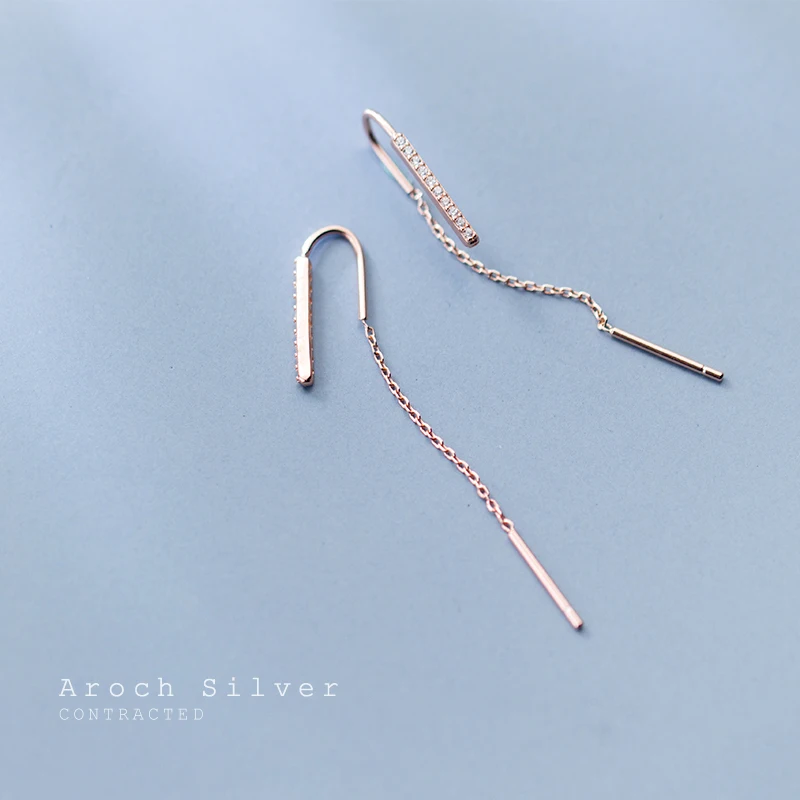 AROCH S925 Серебряная линия для ушей Женский японский Ветер простое слово u-тип