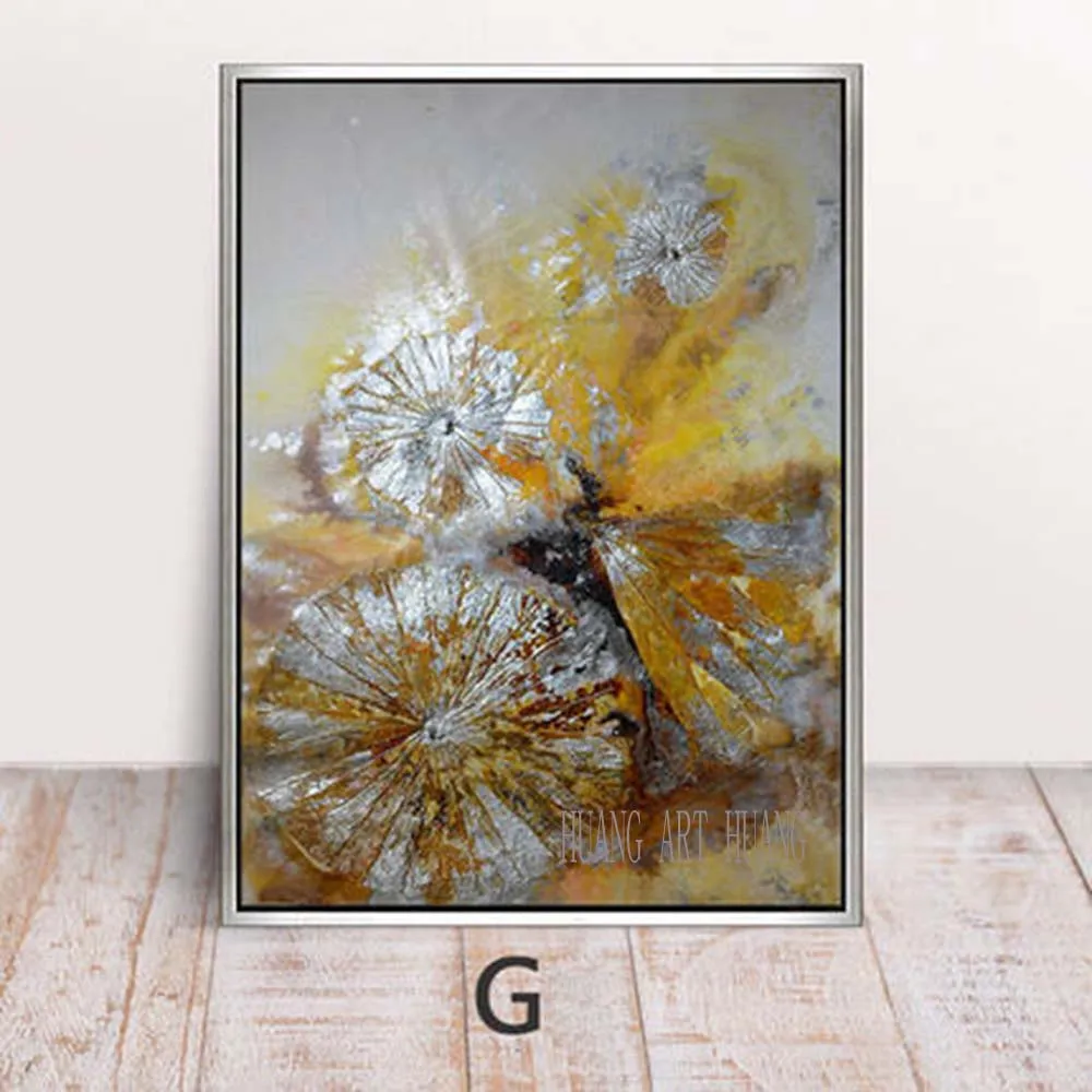 

Hot sale Supplier Wholesale High Quality Handmade Abstract gold flowers thick Oil Painting On Canvas For Living Room home decor
