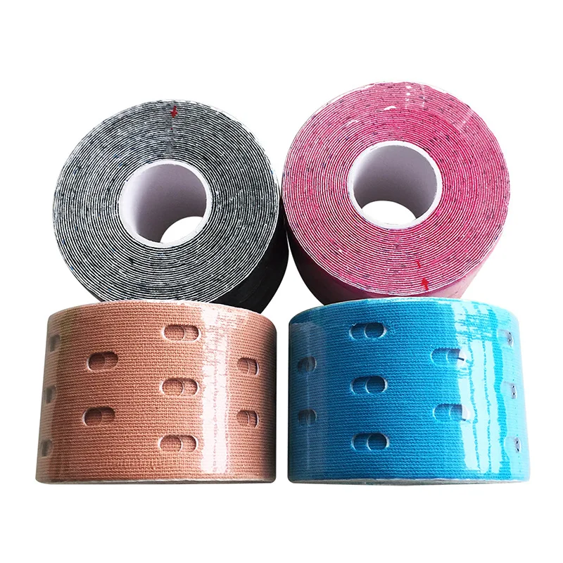 5*5cm 1 Roll Muscle Tape Bandage Sports Kinesiology Tape Roll Cotton Elastic Adhesive Strain Injury Muscle Sticker with Air hole