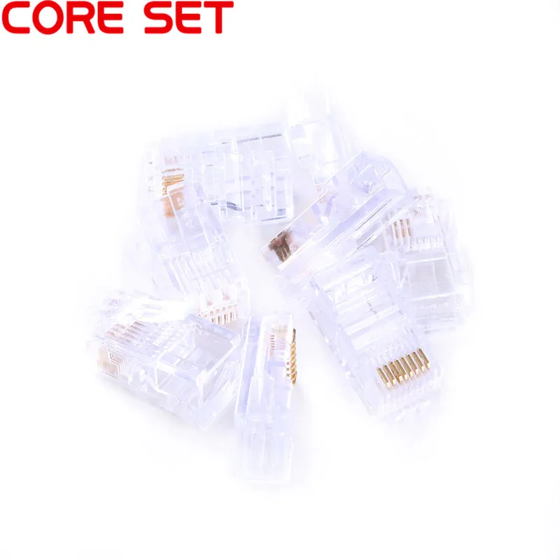RJ45 сетчатые кабели Модульные вилки с золотым покрытием Cat5 CAT5e 8P8C utp