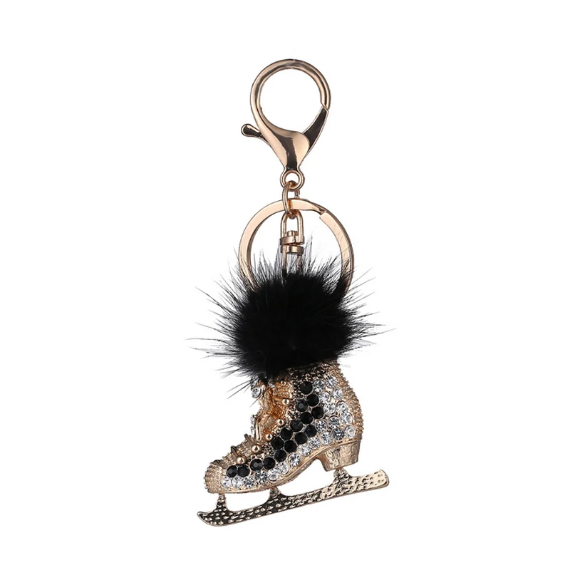 Модный кристалл лед скейт обувь сплав брелок автомобильные аксессуары сумка