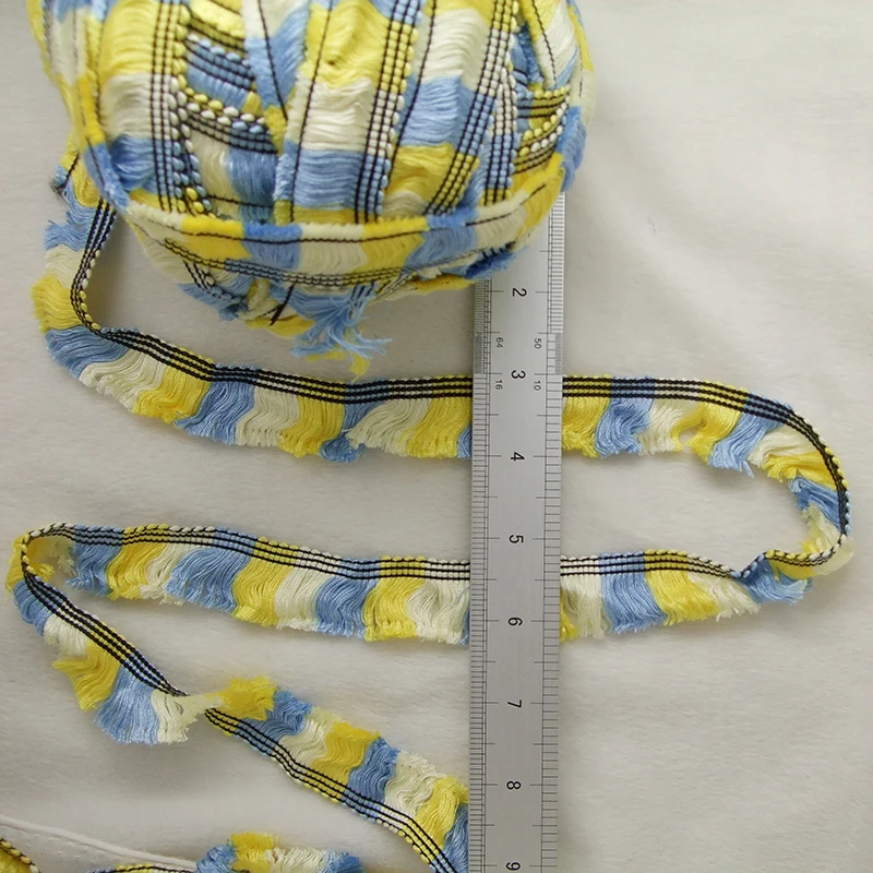 2 м/лот 1 дюймов ширина футболка из полиэстера и хлопка с бахромой кружевной смесь