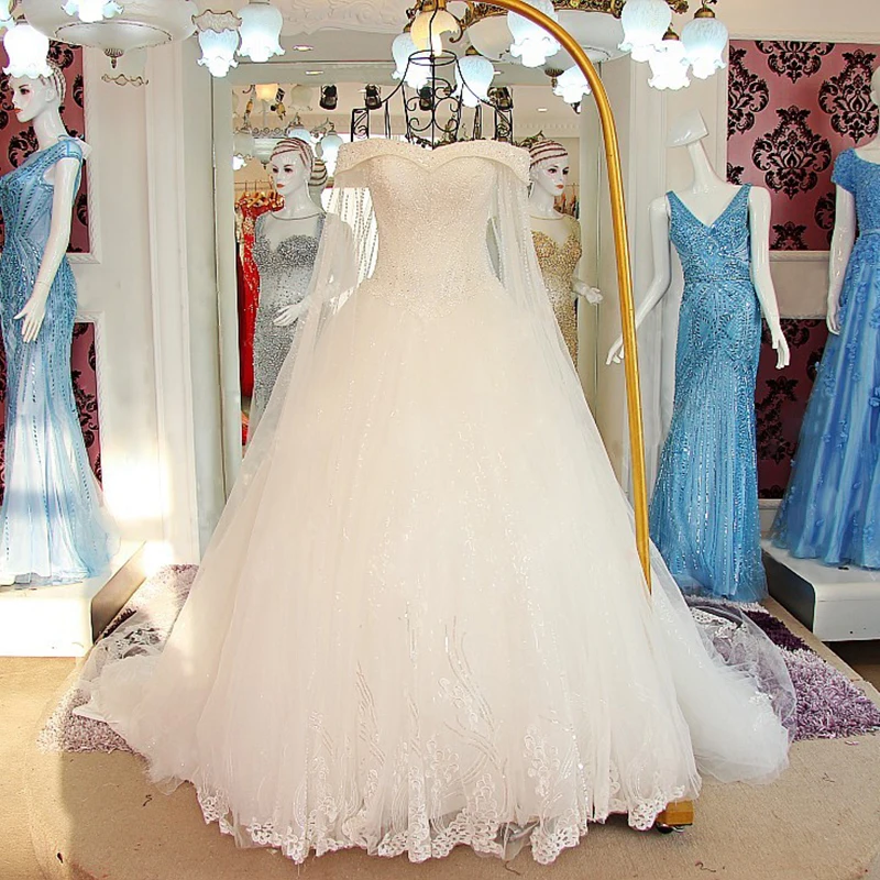 LS60102 свадебное платьеСвадебное платье Vestido De Noiva Princesa Vintage с длинным нарядом для одежды De Mariage Бисероплетение свадебных свадебных платьев