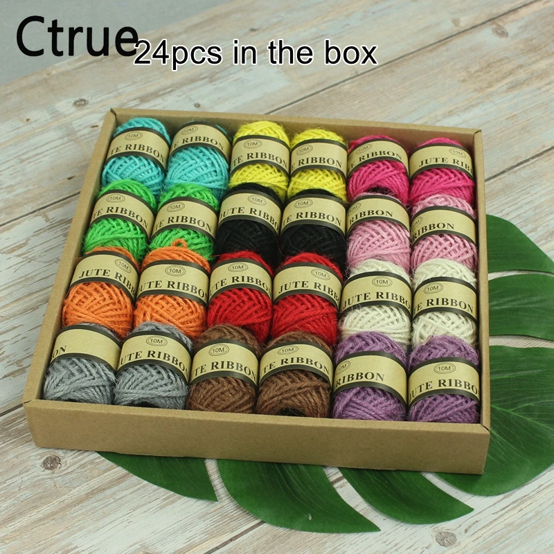 Colorful Jute Twine Natural Rope DIY Rustic Tags Wrap vintage wedding decoration Kindergarten Craft Burlap Gift Packaging | Дом и сад