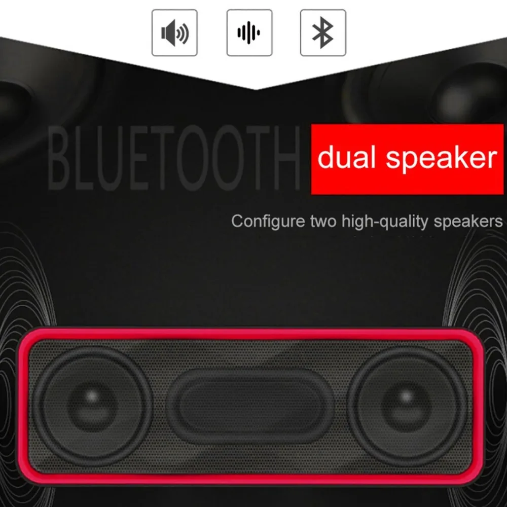 Bluetooth 4,0 портативный беспроводной динамик TF USB FM радио двойной Bluetooth динамик бас звук сабвуфер динамик s