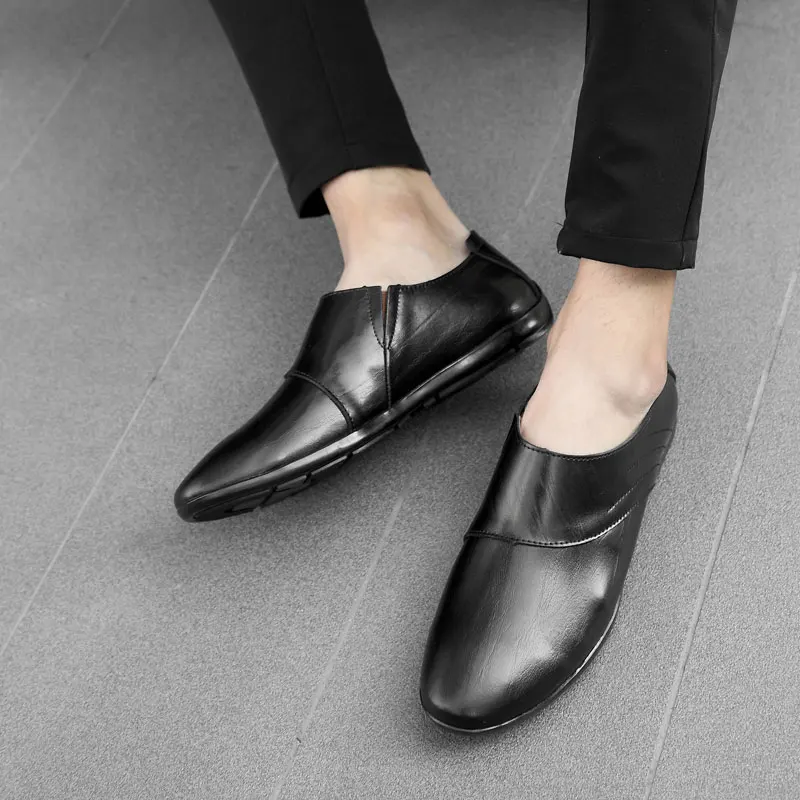 Прогулочная обувь Лоферы без застежки дышащие кроссовки Мужская из натуральной