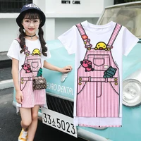 2022 new fashion casual summer girls t shirt dress cute kids cartoon dresses for girl childrens teenage clothing for students