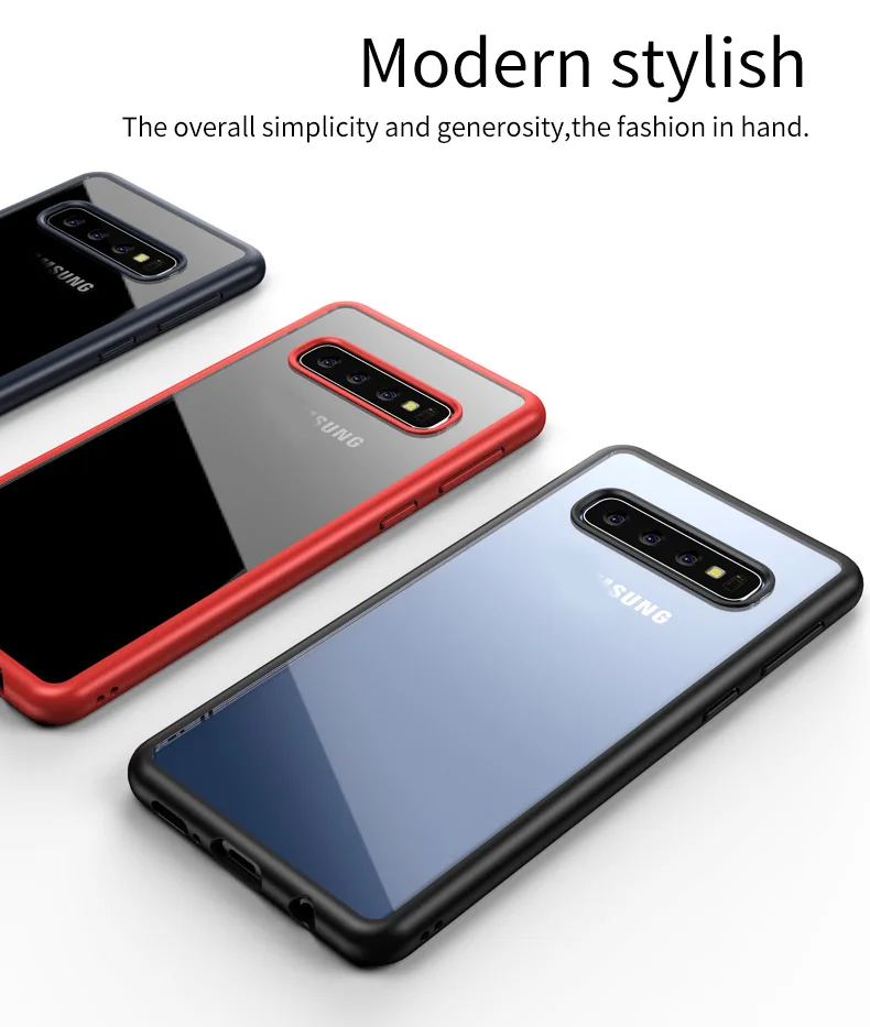 Для samsung S10 Чехол IPAKY S10e чехол Прозрачный ударопрочный TPU+ PC Гибридный противоударный для samsung Galaxy S10 Plus чехол
