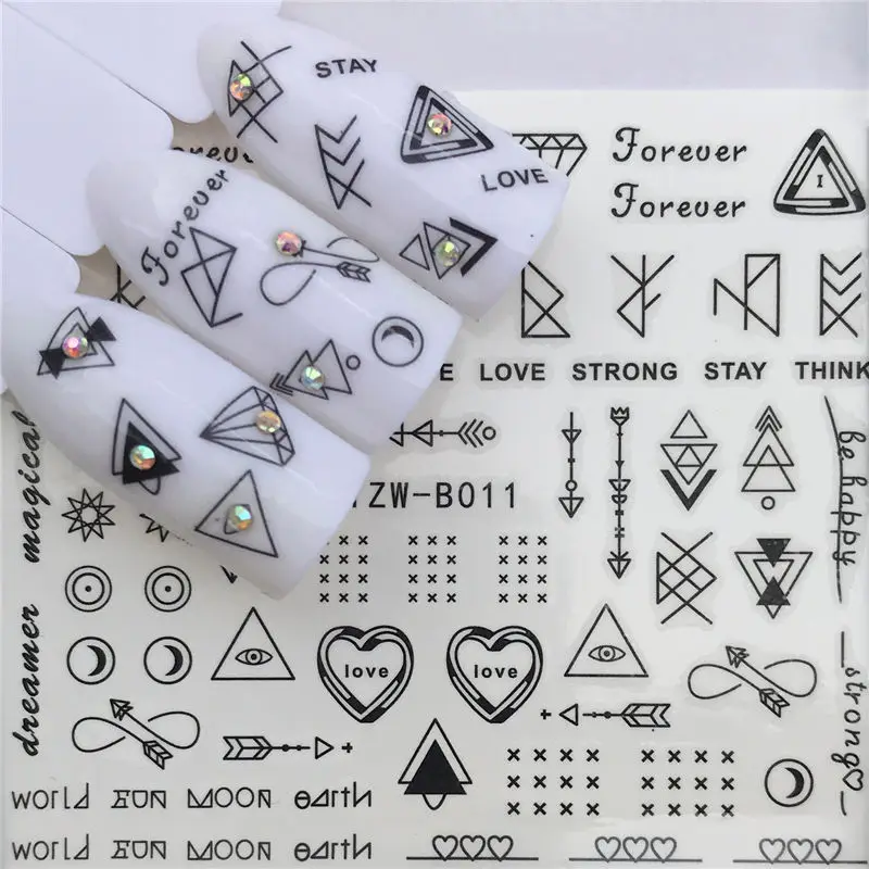 YZW-B011 YWZLE 31 стиль цветок винтажный дизайн ногтей переводные наклейки DIY Советы - Цвет: YZW-B011