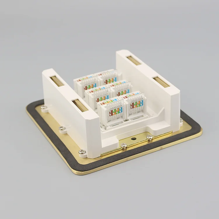 SeTo напольная розетка скрытого типа 6 портов сетевая Lan RJ45 Cat5e настенная пластина