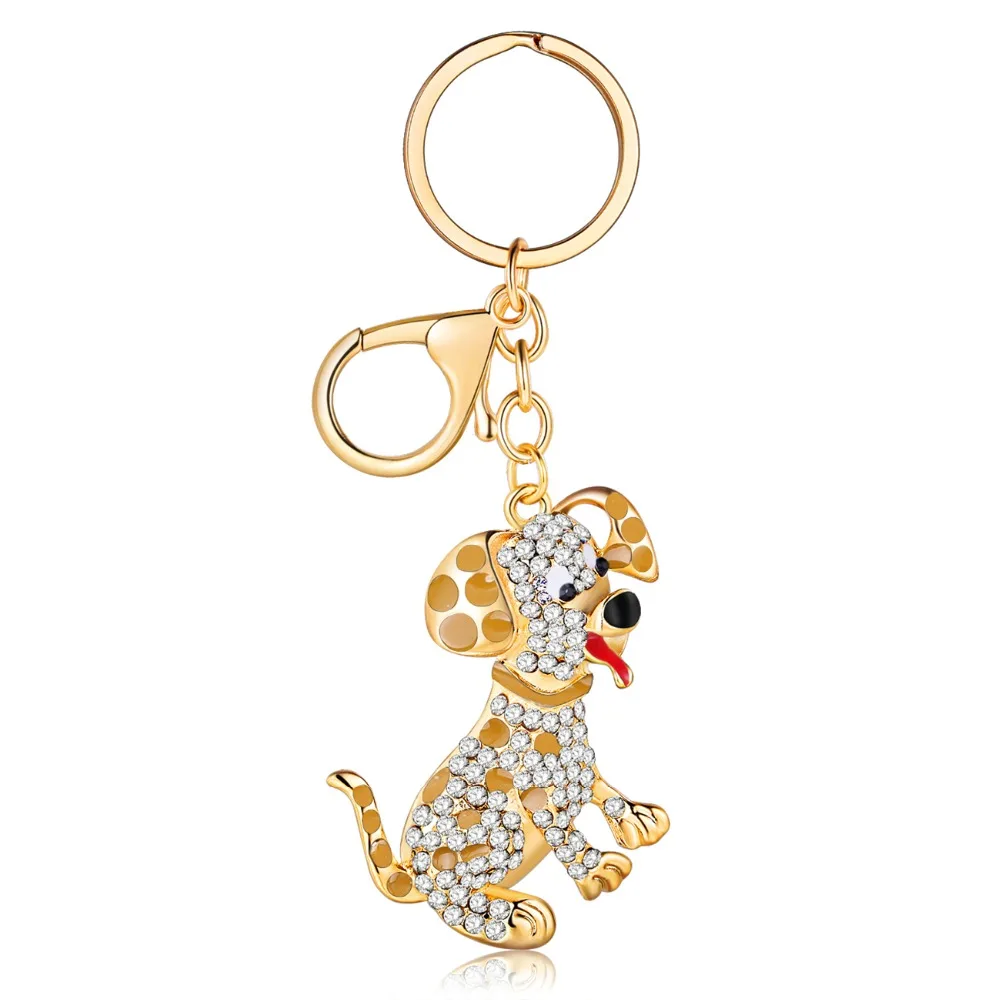 WEVENI Animal Jewelry Alloy Rhinestone Spotty Dog Dalmatian Key Chain Keyring Gift For Women Girl Female Pendant Hot Car | Украшения и