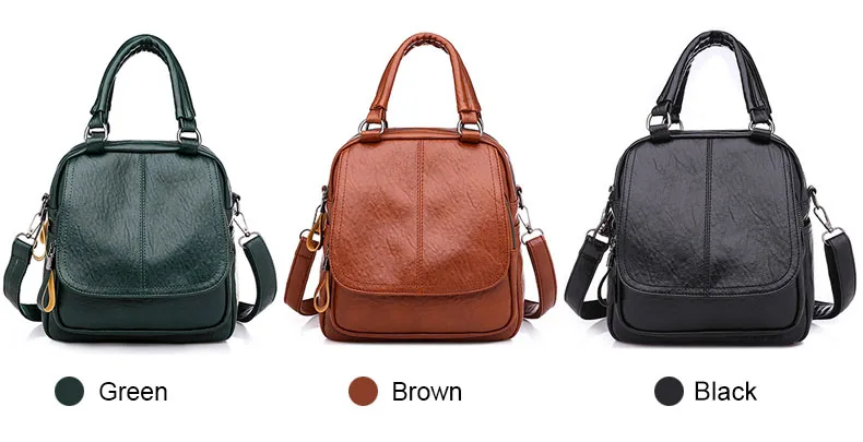 Brand Women Leather Backpack Famous Designer Multifunction Backpacks Girls Shoulder Bag For Female Rucksack mochila mujer XA478H