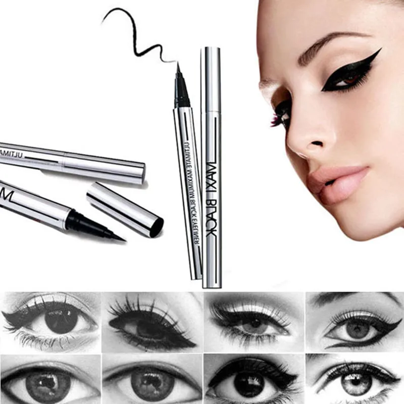 

12pcs/lot Ultimate Black Liquid Eyeliner Long-lasting Waterproof Eye Liner Pencil Pen Nice Makeup Cosmetic Tools