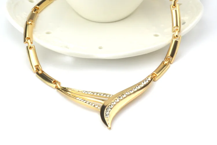 Новая высокая Мода Дубай ювелирный набор золото нигерийские Свадебные