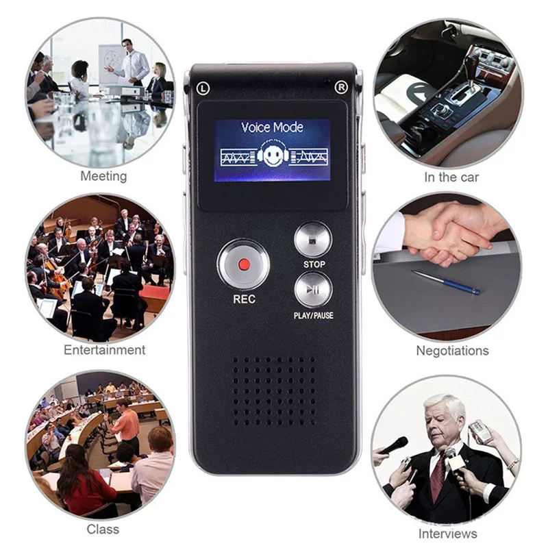 2019 Профессиональный диктофон 8 ГБ для записи телефонного аудио MP3 плеера
