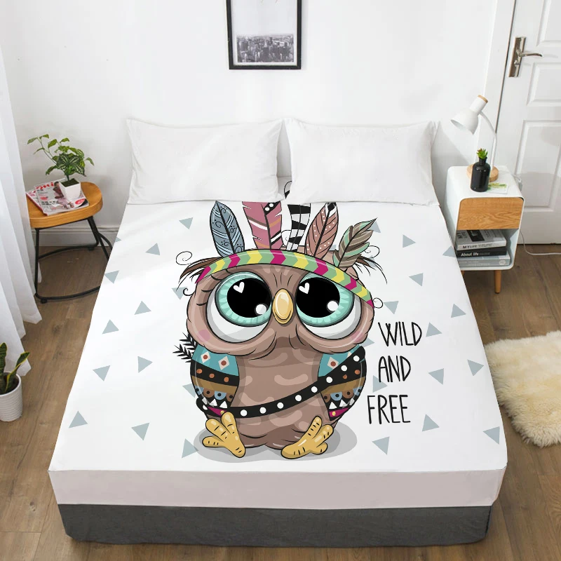 cartoon 03 3D HD Cartoon Bed Sheet With Elastic,Fitted Sheet for Kids/Baby/Child/Boy/Girl,Animal zoo Mattress Cover Custom/160x200 - Цвет: cartoon 03