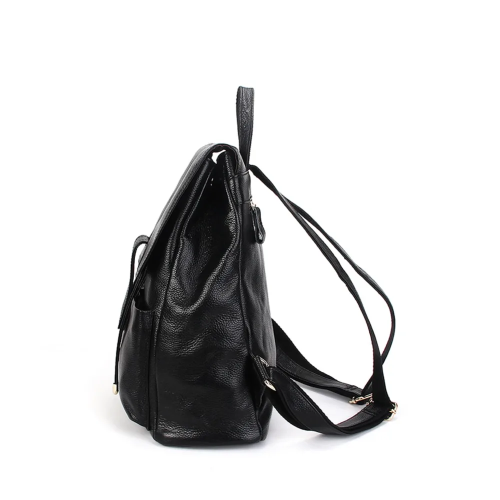 Рюкзак из натуральной кожи с крючками для женщин и мужчин модный минималистичный