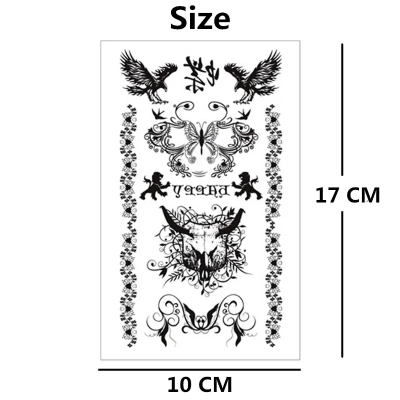 SHNAPIGN королевский лев тотем орел временные татуировки боди арт флэш наклейки 17*10