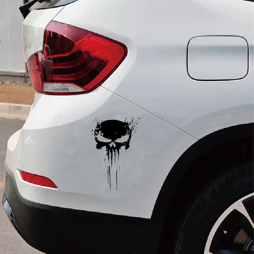 Автомобильные аксессуары 10 см X 15 см Каратель Череп крови виниловые Автомобильные Наклейки мотоциклы украшения черный/белый