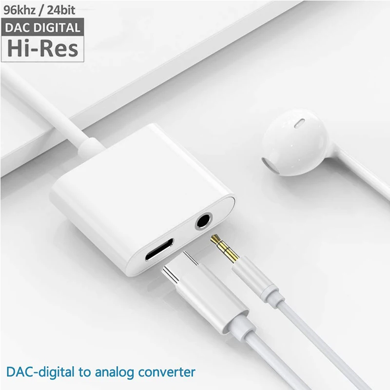 2 в 1 быстрая зарядка гарнитура адаптер Type C USB 3 5 мм цифровой аудио кабель