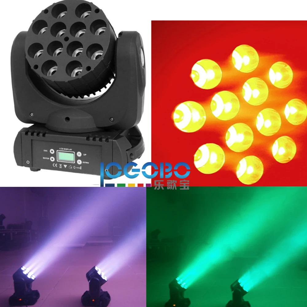 

(Pack of 4) 140W LED Beam Moving Head Light 12x10W RGBW DMX-512 14CH Led Wash DJ Disco Bar Club Stage Light Party Show EU US UK