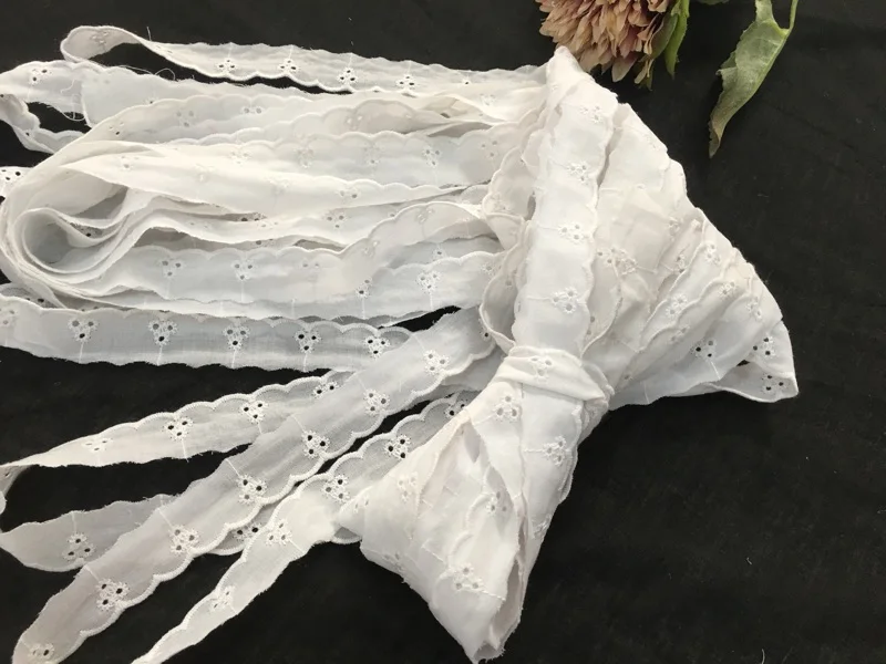 DIY ручной работы хлопчатобумажная ткань кружева поплавок белый хлопок вышивка кружева 2 см