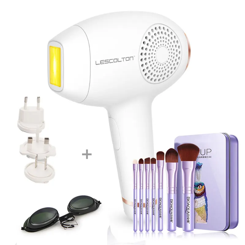 With Makeup Brush Lescolton IPL эпилятор T011i с сенсорной кнопкой, постоянный лазер для дома, триммер для бикини, Электрический омоложения, депилятор - Цвет: With Makeup Brush
