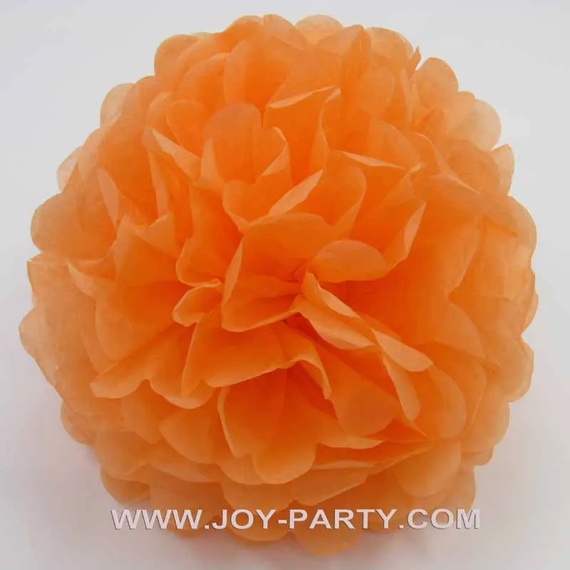 10 шт. оранжево желтые помпоны папиросная бумага цветочный шар украшение для